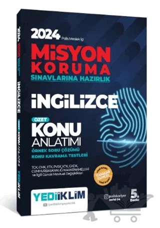 2024 Polis Meslek İçi Misyon Koruma Sınavlarına Hazırlık İngilizce Konu Anlatımılı Soru Bankası – Kolektif – Yediiklim Yayınları kitap kapağı