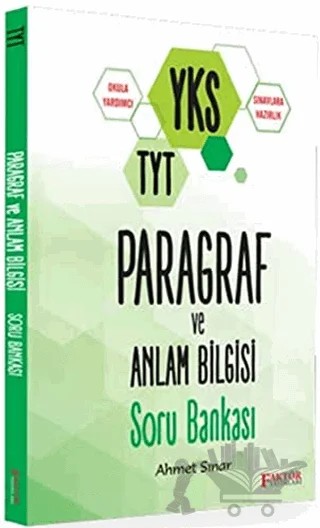 YKS - TYT Paragraf ve Anlam Bilgisi Soru Bankası – Ahmet Sınar – Faktör Yayınları kitap kapağı