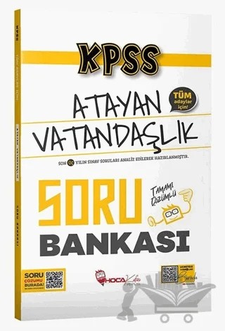KPSS Vatandaşlık Atayan Soru Bankası Çözümlü – Kolektif – Hoca Kafası Yayınları kitap kapağı