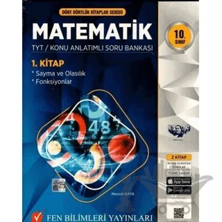 2021 10. Sınıf Dört Dörtlük Kitaplar Serisi Matematik TYT Konu Anlatımlı Soru Bankası (3 Kitap Set ) – Nevzat Kaya – Fen Bilimleri Yayınları kitap kapağı