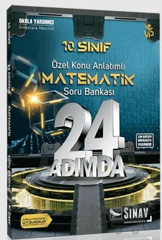 24 Adımda 10. Sınıf Özel Konu Anlatımlı Matematik Soru Bankası – Kolektif – Sınav Yayınları kitap kapağı