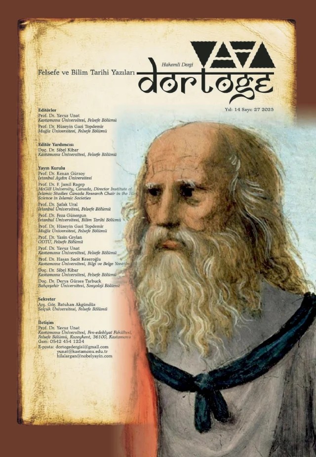 Dörtöğe Felsefe ve Bilim Tarihi Yazıları Hakemli Dergi Yıl: 14 Sayı:27 – Komisyon – Nobel Akademik Yayıncılık kitap kapağı