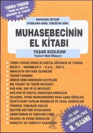 Muhasebecinin El Kitabı – Yaşar Kızılkum – Alfa Yayınları kitap kapağı
