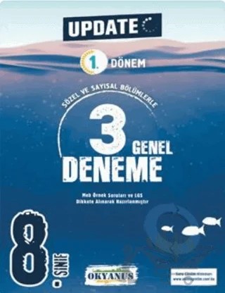 8. Sınıf Update 1. Dönem 3 Genel Deneme – Kolektif – Okyanus Yayınları kitap kapağı