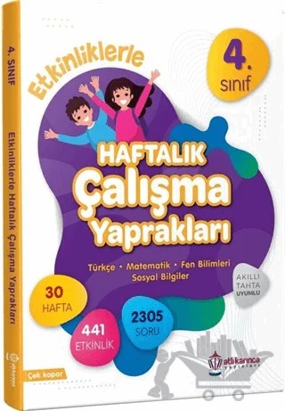 4. Sınıf Etkinliklerle Haftalık Çalışma Yaprakları – Kolektif – Atlı Karınca Yayınları kitap kapağı