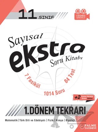 Palme 11. Sınıf Sayısal Ekstra Soru Kitabı (1.Dönem Tekrarı) – Kolektif – Palme Yayınları kitap kapağı