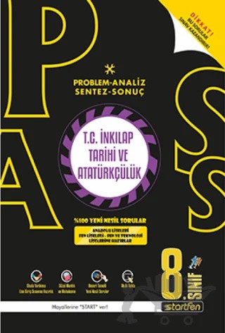8. Sınıf T.C. İnkılap Tarihi ve Atatürkçülük PASS Soru Bankası – Kolektif – Startfen Yayınları kitap kapağı