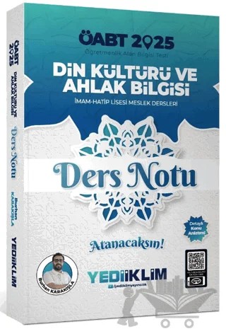 2025 ÖABT Din Kültürü ve Ahlak Bilgisi Ders Notları – Burhan Karakışla – Yediiklim Yayınları kitap kapağı