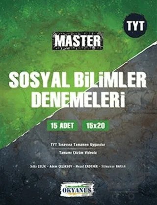 TYT Master 15 Sosyal Bilimler Denemeleri – Adem Çeliksoy, Mesut Erdemir, Sıtkı Çelik, Süleyman Baran – Okyanus Yayınları kitap kapağı
