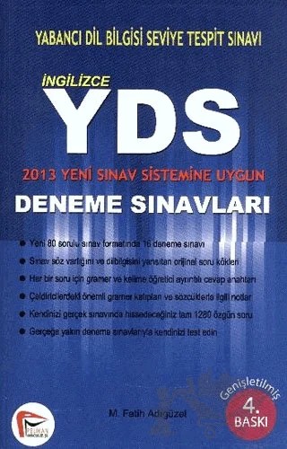 2013 İngilizce YDS Deneme Sınavları – M. Fatih Adıgüzel – Pelikan Tıp Teknik Yayıncılık kitap kapağı
