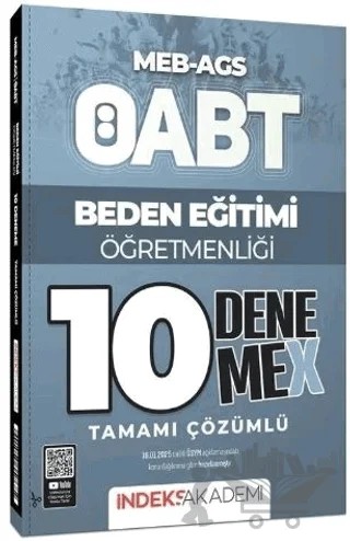 ÖABT MEB-AGS Beden Eğitimi Öğretmenliği 10 Deneme X Çözümlü – Kollektif – İndeks Akademi Yayıncılık kitap kapağı