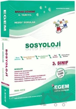 Açıköğretim Sosyoloji 3. Sınıf 6. Yarıyıl Bahar Dönemi Konu Anlatımlı Soru Bankası – Kolektif – Egem Eğitim Yayınları kitap kapağı