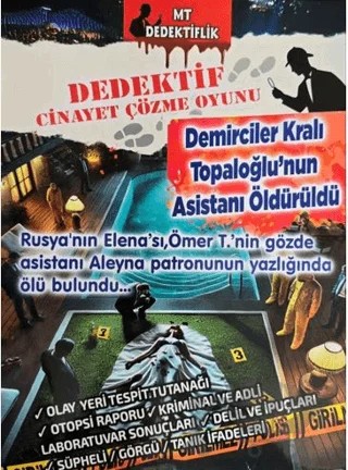 Dedektiflik Cinayet Çözme Oyunu - Demirciler Kralı Topaloğlu'nun Asistanı Öldürüldü – Kollektif – MT Dedektiflik kitap kapağı