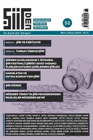 Şiirden İki Aylık Şiir Dergisi Sayı: 52 Mart - Nisan 2019 – Şiirden Yayıncılık kitap kapağı