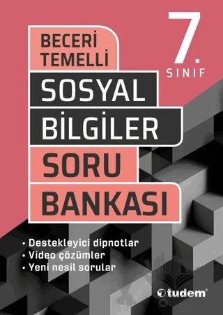 7. Sınıf Sosyal Bilgiler Beceri Temelli Soru Bankası – Kolektif – Tudem Yayınları - Bayilik kitap kapağı