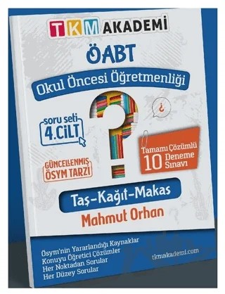 2022 ÖABT Okul Öncesi Öğretmenliği 10 Deneme Çözümlü 4. Cilt – Mahmut Orhan – TKM Akademi kitap kapağı
