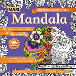 Maxi Mandala Desenlerle Boyama Terapisi 12 – Bertan Kodamanoğlu – Maxi Yayıncılık kitap kapağı