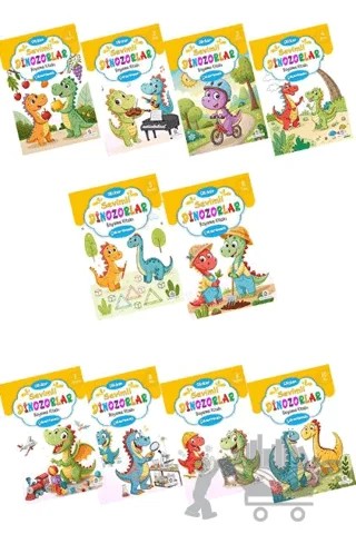 Sevimli Dinozorlar Boyama Kitabı Sticker Çıkartmalı (10 Kitap Set) – Kolektif – Atlı Karınca Yayınları kitap kapağı