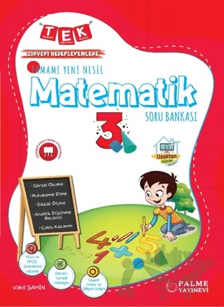 Tek 3.Sınıf Tamamı Yeni Nesil Matematik Soru Bankası – Vahit Şahin – Palme Yayınları kitap kapağı