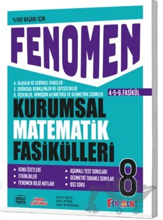 8 Kurumsal Matematik Fasikülleri (4-5-6) – Soner Koca, Salih Aytan – Fenomen Yayınları kitap kapağı