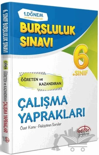 6. Sınıf 1. Dönem Bursluluk Sınavı Çalışma Yaprakları – Turgut Meşe – Editör Yayınevi kitap kapağı