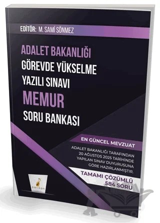 GYS Adalet Bakanlığı Görevde Yükselme Yazılı Sınavı Memur Soru Bankası – M. Sami Sönmez – Pelikan Tıp Teknik Yayıncılık kitap kapağı