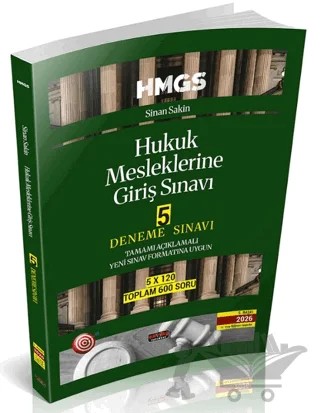 HMGS Hukuk Mesleklerine Giriş Sınavı 5 Deneme Sınavı – Sinan Sakin – Savaş Yayınevi kitap kapağı