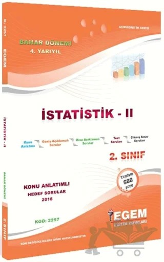 2. Sınıf 4. Yarıyıl İstatistik 2 Konu Anlatımlı Hedef Sorular - Kod 2257 – Kolektif – Egem Eğitim Yayınları kitap kapağı