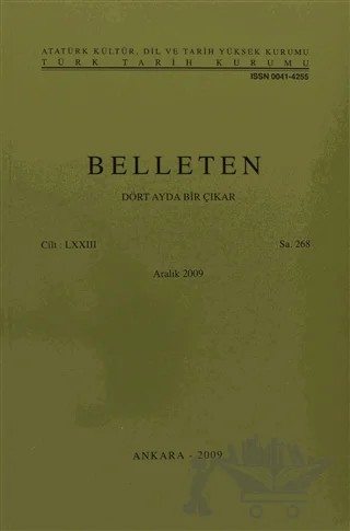 Belleten Sayı: 268 Cilt: 73 – Türk Tarih Kurumu Yayınları kitap kapağı