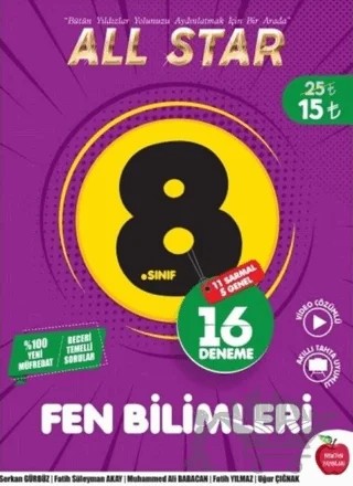 8. Sınıf LGS Fen Bilimleri All Star 16 Deneme – Kolektif – Newton Yayınları kitap kapağı