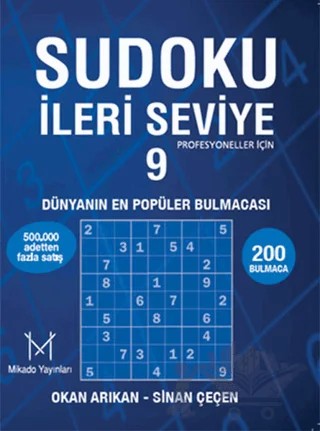 Sudoku İleri Seviye - 9 – Okan Arıkan, Sinan Çeçen – Mikado Yayınları kitap kapağı