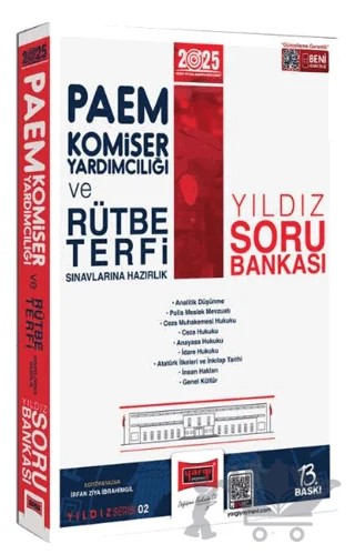 2025 PAEM Komiser Yardımcılığı ve Rütbe Terfi Sınavlarına Hazırlık Yıldız Soru Bankası – İrfan Ziya İbrahimgil – Yargı Yayınevi kitap kapağı