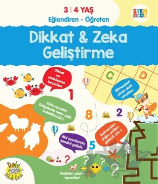 Dikkat ve Zeka Geliştirme 3-4 Yaş – Kolektif – Dahi Olacak Çocuk Yayınları kitap kapağı