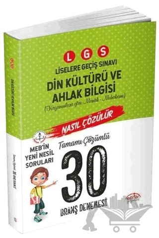 LGS Din Kültürü ve Ahlak Bilgisi Tamamı Çözümlü 30 Branş Denemesi – Kolektif – Editör Yayınevi kitap kapağı