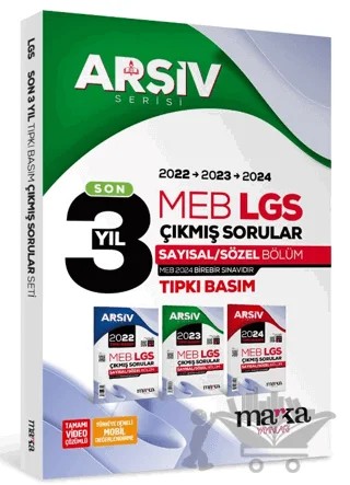 Son 3 Yıl LGS 8. Sınıf Arşiv Serisi Tıpkı Basım Fasikül Fasikül Çıkmış Sorular Tamamı Video Çözümlü – Kolektif – Marka Yayınları kitap kapağı