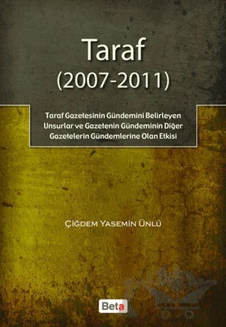 Taraf (2007 - 2011) – Çiğdem Yasemin Ünlü – Beta Yayınevi kitap kapağı