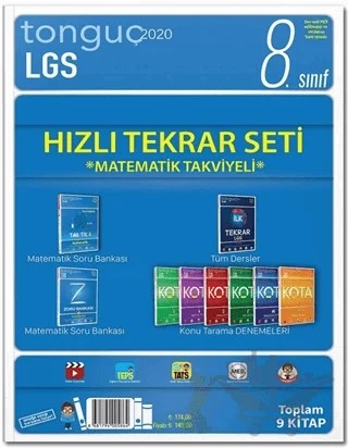 8. Sınıf LGS 2020 Hızlı Tekrar Seti Matematik Takviyeli (9 Kitap) – Kolektif – Tonguç Akademi kitap kapağı