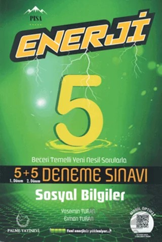 Palme 5. Sınıf Enerji Sosyal Bilgiler 5+5 Deneme Sınavı – Yasemin Turan, Erman Turan – Palme Yayınları kitap kapağı