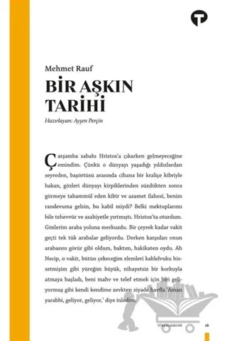 Bir Aşkın Tarihi – Mehmet Rauf – Turkuvaz Kitap kitap kapağı