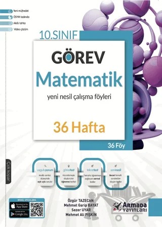 10. Sınıf Görev Matematik 36 Hafta Yeni Nesil Çalışma Föyleri – Özgür Tazecan, Mehmet Garip Bayat, Sezer Uyar, Mehmet Ali Pişkin – Armada Yayınları kitap kapağı