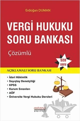 Vergi Hukuku Soru Bankası Çözümlü – Erdoğan Duman – Astana Yayınları kitap kapağı