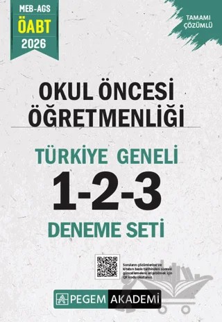2026 MEB AGS ÖABT Okul Öncesi Öğretmenliği Tamamı Çözümlü Türkiye Geneli 1-2-3 (3'lü Deneme Seti) – Kolektif – Pegem Akademi Yayıncılık kitap kapağı
