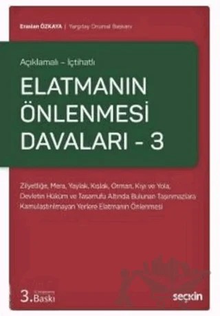 Elatmanın Önlenmesi Davaları – 3 – Eraslan Özkaya – Seçkin Yayıncılık kitap kapağı