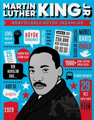 Martin Luther King - Grafiklerle Büyük Yaşamlar – Kolektif – Mor Elma Yayıncılık kitap kapağı