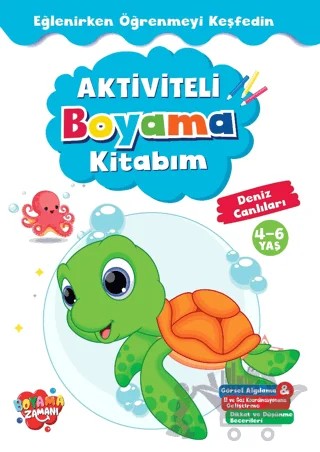 Aktiviteli Boyama Kitabı Deniz Canlıları – Kolektif – Boyama Zamanı kitap kapağı