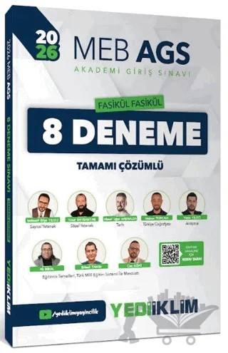 2026 MEB AGS Fasikül Fasikül 8 Deneme Tamamı Çözümlü – Mehmet Bilge Yıldız, Yusuf Bayraktar, Ahmet Uğur Karakuza, Hakan Topcan, Yasin Yıldız, Ali Birol, Bülent Tanık, Can Köni – Yediiklim Yayınları kitap kapağı