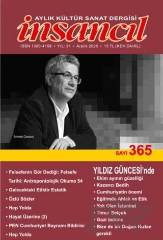 İnsancıl Aylık Kültür Sanat Dergisi Sayı: 365 Aralık 2020 – İnsancıl Dergisi Yayınları kitap kapağı