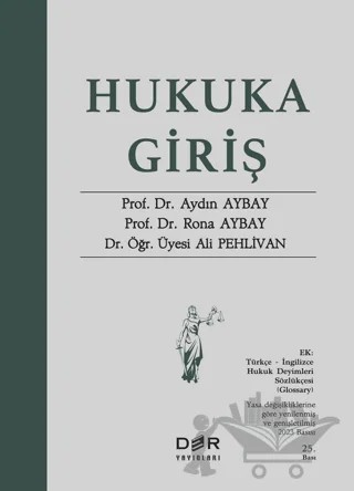Hukuka Giriş – Aydın Aybay, Rona Aybay, Ali Pehlivan – Der Yayınları kitap kapağı