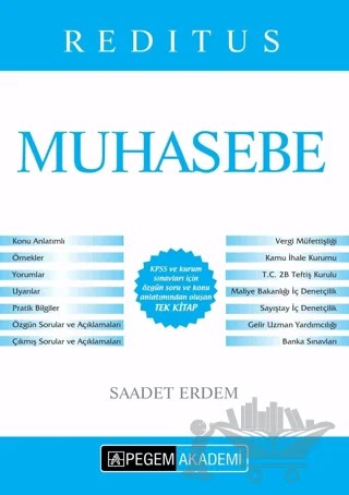 2018 KPSS A Grubu Reditus Muhasebe Konu Anlatımı – Saadet Erdem – Pegem Akademi Yayıncılık kitap kapağı