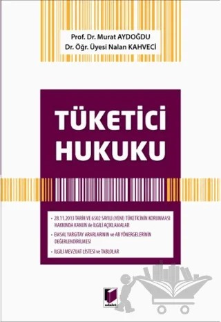 Tüketici Hukuku – Murat Aydoğdu, Nalan Kahveci – Adalet Yayınevi kitap kapağı